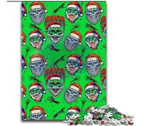 Puzzle 1000 Pieces Jigsaw Zombie Santa Made of Wood, Fun Activity for at Home 50x75cm Family Activity Game for Teenager, DIY Home Decor Brain Teaser Gift
