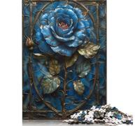 Puzzle 1000 Pieces Jigsaws Blue Gothic Rose Jigsaw Puzzles for Adults Creative Wooden Puzzles Challenge High Difficulty Game Gift for Teenagers 1000pcs (75x50cm)