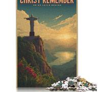 Puzzle 1000 Pieces Jigsaws Christ The Redeemer A Brazilian Icon Creative Jigsaw Puzzles for Adults Woodenboard Puzzles Jigsaw Puzzles for Birthday Festivals Gifts 1000pcs (75x50cm)