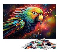 Puzzle 1000 Pieces Jigsaws Colorful Psychedelic Parrot Puzzle for Adults Wood Jigsaw Toy Wall Decor 1000 PCS(75x50cm)