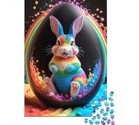 Puzzle 1000 Pieces Jigsaws Cute Animal Rabbit Jigsaw Puzzles for Adults Creative Wooden Puzzles Challenge High Difficulty Game Gift for Teenagers 1000pcs (75x50cm)