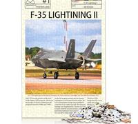 Puzzle 1000 Pieces Jigsaws F35 Lightning II Aircraft Creative Square Jigsaw Puzzles for Teenager Wooden Puzzles Jigsaw Puzzles for Adults Gifts 1000pcs (75x50cm)