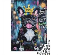 Puzzle 1000 Pieces Jigsaws FRENCH BULLDOG Jigsaw Puzzles for Adults Wooden Jigsaw Interesting Stress Reduction Jigsaw Puzzles 1000pcs (75x50cm)