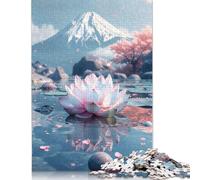 Puzzle 1000 Pieces Jigsaws Fujis Lotus Dreamscape Jigsaw Puzzles for Adults Paper Jigsaw Interesting Stress Reduction Jigsaw Puzzles 38x26cm/1000pcs