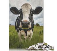Puzzle 1000 Pieces Jigsaws Holstein Cow Portrait Jigsaw Puzzles for Adults Wooden Jigsaw Interesting Stress Reduction Jigsaw Puzzles 1000pcs (75x50cm)