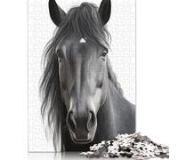 Puzzle 1000 Pieces Jigsaws Horse Portrait Creative Square Jigsaw Puzzles for Teenager Wooden Puzzles Jigsaw Puzzles for Adults Gifts 1000pcs (75x50cm)