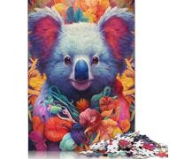 Puzzle 1000 Pieces Jigsaws Koala Flower Portrait Jigsaw Puzzles for Adults Wooden Jigsaw Interesting Stress Reduction Jigsaw Puzzles 1000pcs (75x50cm)