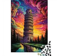 Puzzle 1000 Pieces Jigsaws Leaning Tower of Pisa Italy6 Jigsaw Puzzles for Adults Creative Wooden Puzzles Challenge High Difficulty Game Gift for Teenagers 1000pcs (75x50cm)
