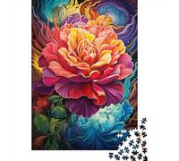 Puzzle 1000 Pieces Jigsaws Psychedelic Color Painting Rose Creative Square Jigsaw Puzzles for Teenager Wooden Puzzles Jigsaw Puzzles for Adults Gifts 1000pcs (75x50cm)