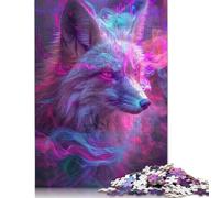 Puzzle 1000 Pieces Jigsaws Psychedelic Fox Creative Jigsaw Puzzles for Adults Paperboard Puzzles Jigsaw Puzzles for Birthday Festivals Gifts 38x26cm/1000pcs