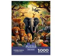 Puzzle 1000 Pieces Jungle Animals Brainteasing Elephant Fully Interlocking for Impossible Puzzles Adults And Kids Age 12 Years Up 70x50cm/1000pcs