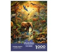Puzzle 1000 Pieces Jungle Animals Challenge Games Animal World 100% Recycled Cardboard for Impossible Puzzles Adults And Kids Age 12 Years Up 38x26cm/1000pcs