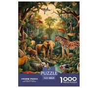 Puzzle 1000 Pieces Jungle Animals Challenge Games Elephant 100% Recycled Cardboard for Impossible Puzzles Adults And Kids Age 12 Years Up 38x26cm/1000pcs