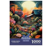 Puzzle 1000 Pieces Jungle Hut Brainteasing Strange Flower Clusters Fully Interlocking for Impossible Puzzles Adults And Kids Age 12 Years Up 70x50cm/1000pcs