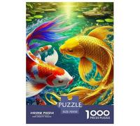 Puzzle 1000 Pieces Koi Fish Challenge Games Golden Fish 100% Recycled Cardboard Home Decoration Adults And Kids 70x50cm/1000pcs