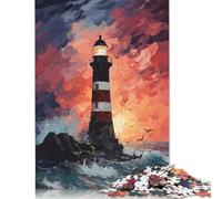 Puzzle 1000 Pieces Lighthouse Sunset Jigsaw Boys And Girls Puzzle Jigsaw Puzzle Education Game Toys Family Decoration 1000pcs (75x50cm)
