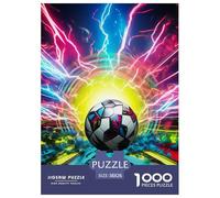 Puzzle 1000 Pieces Lightning Football Brainteasing Surreal Football Randomly Shaped Pieces Home Decoration Adults And Kids 38x26cm/1000pcs