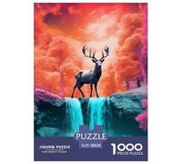Puzzle 1000 Pieces Lonely Deer Brainteasing Magic Forest Randomly Shaped Pieces Educational Games for Adults Jigsaw 38x26cm/1000pcs
