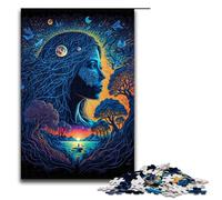 Puzzle 1000 Pieces Mother Earth Blacklight Jigsaw for Adults Wooden Educational Game Challenge Toy 75x50cm