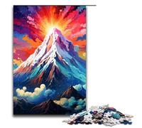 Puzzle 1000 Pieces Mountain Peak Is Surrounded by SplattersLots of Color Jigsaw for Adults Wooden Educational Game Challenge Toy 75x50cm