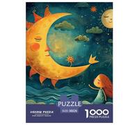 Puzzle 1000 Pieces Night Sky Challenge Games Under The Moon 100% Recycled Cardboard for Impossible Puzzles Puzzles for Adults 38x26cm/1000pcs