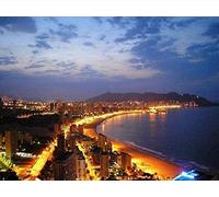 Puzzle 1000 Pieces,Night View of Benidorm,Wooden Jigsaw Puzzle for Adults Kids Puzzle Toys Cartoon Anime Home Decoration 75x50cm