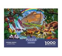 Puzzle 1000 Pieces Noah's Ark Brainteasing Animal World 100% Recycled Cardboard for Impossible Puzzles Puzzles for Adults 70x50cm/1000pcs