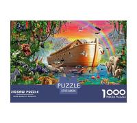 Puzzle 1000 Pieces Noah's Ark Challenge Games Animal World 100% Recycled Cardboard for Impossible Puzzles Puzzles for Adults 38x26cm/1000pcs