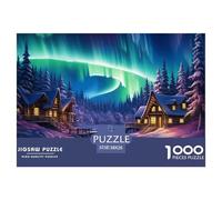 Puzzle 1000 Pieces Northern Lights Brainteasing Norwegian Wood 100% Recycled Cardboard Educational Games Adults And Kids 38x26cm/1000pcs