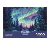 Puzzle 1000 Pieces Northern Lights Brainteasing Norwegian Wood 100% Recycled Cardboard for Impossible Puzzles Adults And Kids 70x50cm/1000pcs