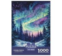 Puzzle 1000 Pieces Northern Lights Brainteasing Norwegian Wood 100% Recycled Cardboard Home Decoration Puzzles for Adults 38x26cm/1000pcs