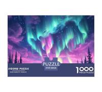 Puzzle 1000 Pieces Northern Lights Brainteasing Norwegian Wood 100% Recycled Cardboard Home Decoration Adults And Kids Age 12 Years Up 38x26cm/1000pcs