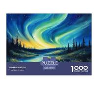Puzzle 1000 Pieces Northern Lights Brainteasing Norwegian Wood 100% Recycled Cardboard Home Decoration Adults And Kids Age 12 Years Up 70x50cm/1000pcs