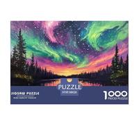 Puzzle 1000 Pieces Northern Lights Brainteasing Norwegian Wood Fully Interlocking Educational Games Adults And Kids Age 12 Years Up 38x26cm/1000pcs