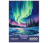 Puzzle 1000 Pieces Northern Lights Brainteasing Norwegian Wood Randomly Shaped Pieces Educational Games Adults And Kids 38x26cm/1000pcs