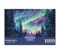 Puzzle 1000 Pieces Northern Lights Brainteasing Norwegian Wood Randomly Shaped Pieces Educational Games Adults And Kids 38x26cm/1000pcs