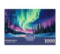 Puzzle 1000 Pieces Northern Lights Challenge Games Norwegian Wood 100% Recycled Cardboard Educational Games Adults And Kids 38x26cm/1000pcs