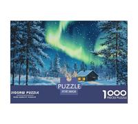 Puzzle 1000 Pieces Northern Lights Challenge Games Norwegian Wood 100% Recycled Cardboard Educational Games Adults And Kids Age 12 Years Up 38x26cm/1000pcs