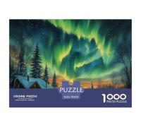 Puzzle 1000 Pieces Northern Lights Challenge Games Norwegian Wood 100% Recycled Cardboard Home Decoration Puzzles for Adults 70x50cm/1000pcs