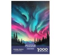 Puzzle 1000 Pieces Northern Lights Challenge Games Shining Stars 100% Recycled Cardboard for Impossible Puzzles Adults And Kids 70x50cm/1000pcs