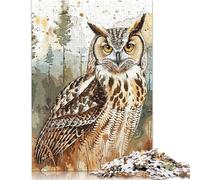 Puzzle 1000 Pieces Owl Vintage Paint Jigsaw Boys And Girls Puzzle Jigsaw Puzzle Education Game Toys Family Decoration 1000pcs (75x50cm)