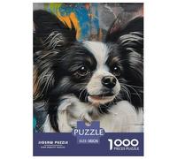 Puzzle 1000 Pieces Papillon Dog Brainteasing Family Pets Randomly Shaped Pieces for Impossible Puzzles Puzzles for Adults 38x26cm/1000pcs