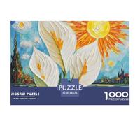 Puzzle 1000 Pieces Peace Lily Brainteasing Landscape Painting Randomly Shaped Pieces for Impossible Puzzles Puzzles for Adults 38x26cm/1000pcs