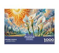 Puzzle 1000 Pieces Peace Lily Challenge Games Natural Wonders 100% Recycled Cardboard for Impossible Puzzles Puzzles for Adults 38x26cm/1000pcs