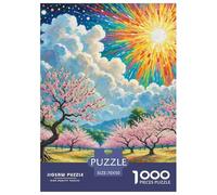 Puzzle 1000 Pieces Peach Blossom Brainteasing Natural Wonders Randomly Shaped Pieces Home Decoration Puzzles for Adults 70x50cm/1000pcs