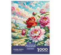Puzzle 1000 Pieces Peony Brainteasing Rural Scenery 100% Recycled Cardboard Educational Games for Adults Jigsaw 70x50cm/1000pcs