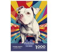Puzzle 1000 Pieces Pit Bull Challenge Games Pet Dog 100% Recycled Cardboard for Impossible Puzzles Adults And Kids 38x26cm/1000pcs