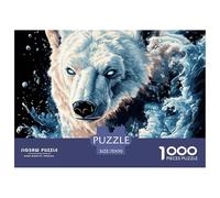 Puzzle 1000 Pieces Polar Bear Brainteasing Fierce Animals 100% Recycled Cardboard Educational Games Puzzles for Adults 70x50cm/1000pcs