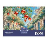 Puzzle 1000 Pieces Pomegranate Blossom Brainteasing Oil Painting Style Randomly Shaped Pieces Educational Games Adults And Kids Age 12 Years Up 70x50cm/1000pcs