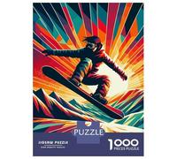 Puzzle 1000 Pièces Pour Adultes Snowboarding Wpap Sunset Puzzle Pour Adultes Jeux Relaxants Analyse Et Logique, Idéal Comme Cadeau Pour Toute La Famille 70x50cm/1000pcs